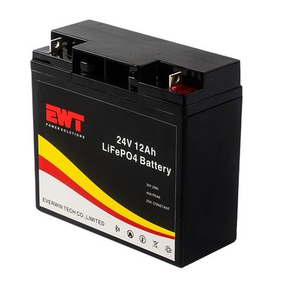 شراء 24V 12AH VRLA Lifepo4 بطارية دورة عميقة بطارية الليثيوم الحديد الفوسفاتية الحد الأقصى لتفريغ التيار 10A مستمر نسبة الشحن 0.2C التصنيع عبر الإنترنت