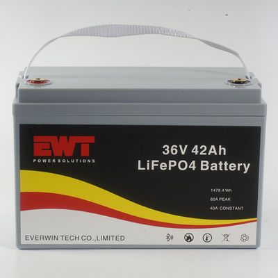 شراء 130Wh/kg كثافة الطاقة بطارية LiFePO4 36V 50Ah مع ميزات السلامة المدمجة في BMS وتكوين الخلية البريزمية التصنيع عبر الإنترنت