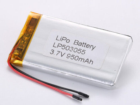 شراء LP503055 3.7V 950MAH بطارية ليثيوم أيون المصنعين بطارية الليثيوم البوليمر القابلة لإعادة الشحن طويلة الأمد درجة حرارة التفريغ -20 °C إلى 60 °C التصنيع عبر الإنترنت