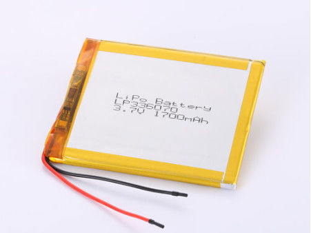 شراء التركيبة الكيميائية بطارية البوليمر الليثيوم LP336070 3.7V 1700MAH مع حماية الإفراط في التفريغ ومعدل التفريغ العالي التصنيع عبر الإنترنت