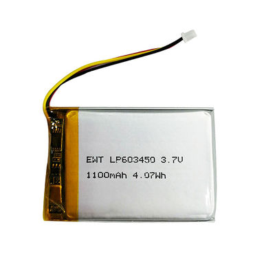 بطارية الليثيوم البوليمر السوداء قابلة لإعادة الشحن 3.7 ف 1100mah بطارية ليبو