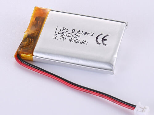 بطارية لي بو قابلة لإعادة الشحن 450mAh LP552535 3.7V لشركة OEM / ODM عمر دورة 1000 مرة