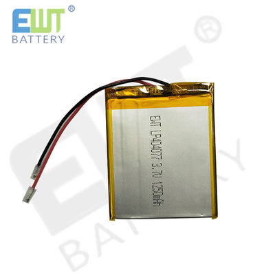 بطارية الليثيوم البوليمر ذات اللون الفضي مع حماية الدائرة القصيرة LP404077 3.7V 1250mAh