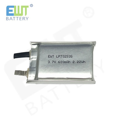 بطارية الليثيوم البوليمر القابلة لإعادة الشحن LP702535 3.7V 600mAh مع دعم OEM Odm وحماية التفريغ