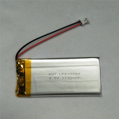 بطارية البوليمر الليثيومية الفضية LP503759 3.7V 1100mAh مع PCM