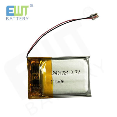 بطارية البوليمر الليثيوم الأيونية الفضية LP401724 3.7V 110mAh لأداء موثوق به ومتفوق