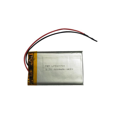 LP503759 3.7V 1200mAh Li-Polymer Power Cell مع الحد الأقصى لتيار الشحن 1C