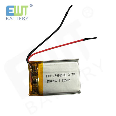 LP452535 3.7V 350mAh بطارية البوليمر الليثيوم مع الحد الأقصى لشحن التيار 1C