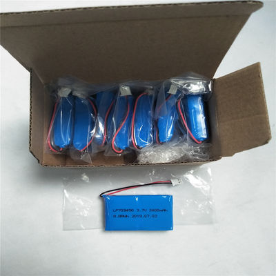 LP703450 3.7V 2400mAh بطارية ليتيم بوليمر قابلة لإعادة الشحن للنقل الجوي أو البحري