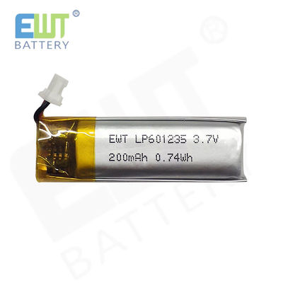 الخلية القابلة لإعادة الشحن من البوليمر الليثيوم أيون الصغيرة مثالية لـ LP601235 3.7V 200mAh