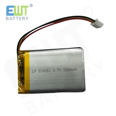 LP824262 3.7V 2600mAh طاقة LiPo Pack ذات السعة العالية لجهاز LED