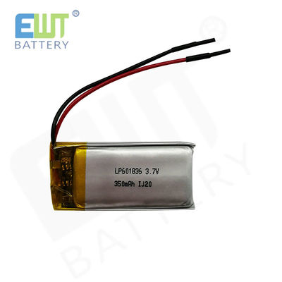 LP601836 3.7V 350mAh بطارية البوليمر الليثيوم 1S1P للشحن الجوي أو البحري الدائم