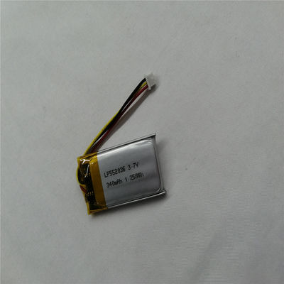 بطارية الليثيوم البوليمر القابلة لإعادة الشحن LP552036 3.7V 340mAh للطاقة الاحتياطية الطارئة