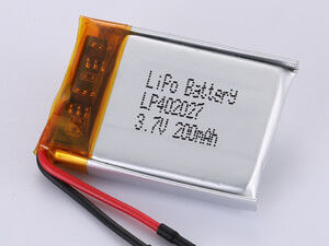 بطارية الليثيوم البوليمر القابلة لإعادة الشحن ذات الكثافة الطاقة العالية LP402027 3.7V 200MAH للتطبيقات عالية السرعة 12 شهراً ضمان