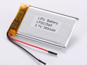 LP302540 3.7V 260MAH بطارية الليثيوم البوليمرية ذات النوع العالي من السرعة التأثير البيئي يحتوي على مواد سامة 12 شهراً ضمان