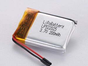 LP522025 200MAH بطارية ليثيوم أيون البوليمر عالية السعة -10C -65C مع PCM لتطبيقات العمل الثقيل والطلب