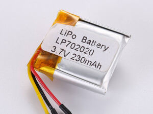 LP702020 3.7V 230MAH بطارية البوليمر الليثيوم مع Pcm -10C -65C نوع التخزين