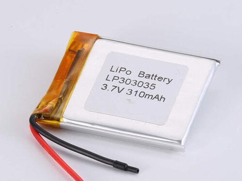 3.7 فولت تشغيل الجهد LP303035 310MAH JST توصيل التفريغ بطارية الليثيوم البوليمر القابلة لإعادة الشحن للتطبيقات