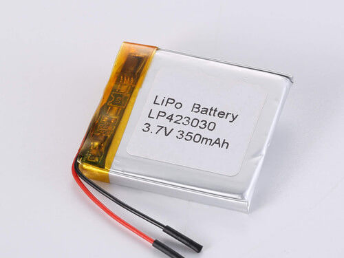 LP423030 3.7V 350MAH بطارية البوليمر الليثيومية طويلة الأمد للأجهزة القابلة لإعادة الشحن -20 إلى 45 درجة مئوية