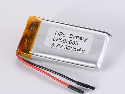 500-1000 دورة LP502035 3.7V 300MAH الخلية القابلة لإعادة الشحن الليثيوم أيون البوليمر لأفضل أداء -20 إلى 60 درجة مئوية