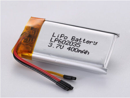 LP602035 3.7V 400MAH بطارية Li-po ذات درجة حرارة منخفضة أكسيدات الليثيوم الكوبالت ورق الفضة عينة PVC شفافة
