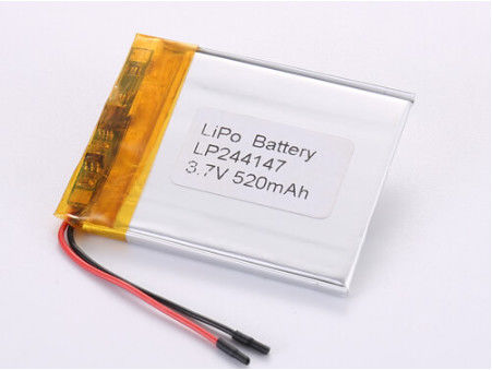 الخلية القابلة لإعادة الشحن البوليمرية الليثيوم أيون LP244147 3.7V 520MAH لأقصى أداء وشهادة ROHS