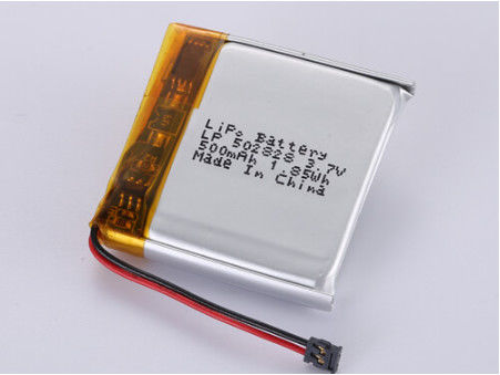 بطارية البوليمر الليثيومية طويلة الأمد LP502828 3.7V 500MAH لتوصيل TNT والأجهزة الإلكترونية