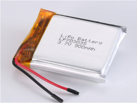 LP703035 3.7V 900MAH بطارية البوليمر الليثيوم مع الدائرة المحمية ودرجة حرارة التفريغ من -20 °C إلى 60 °C