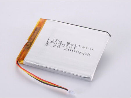 بطارية الليثيوم البوليمر الفضية مع 12 شهراً ضمان سنة واحدة LP455161 3.7V 2000MAH مصنعي البطاريات المرسومة
